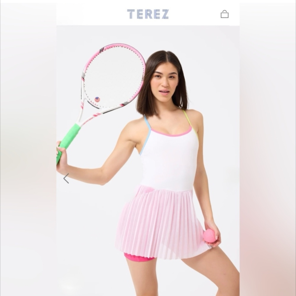 NWT Terez White and Pink Dress
